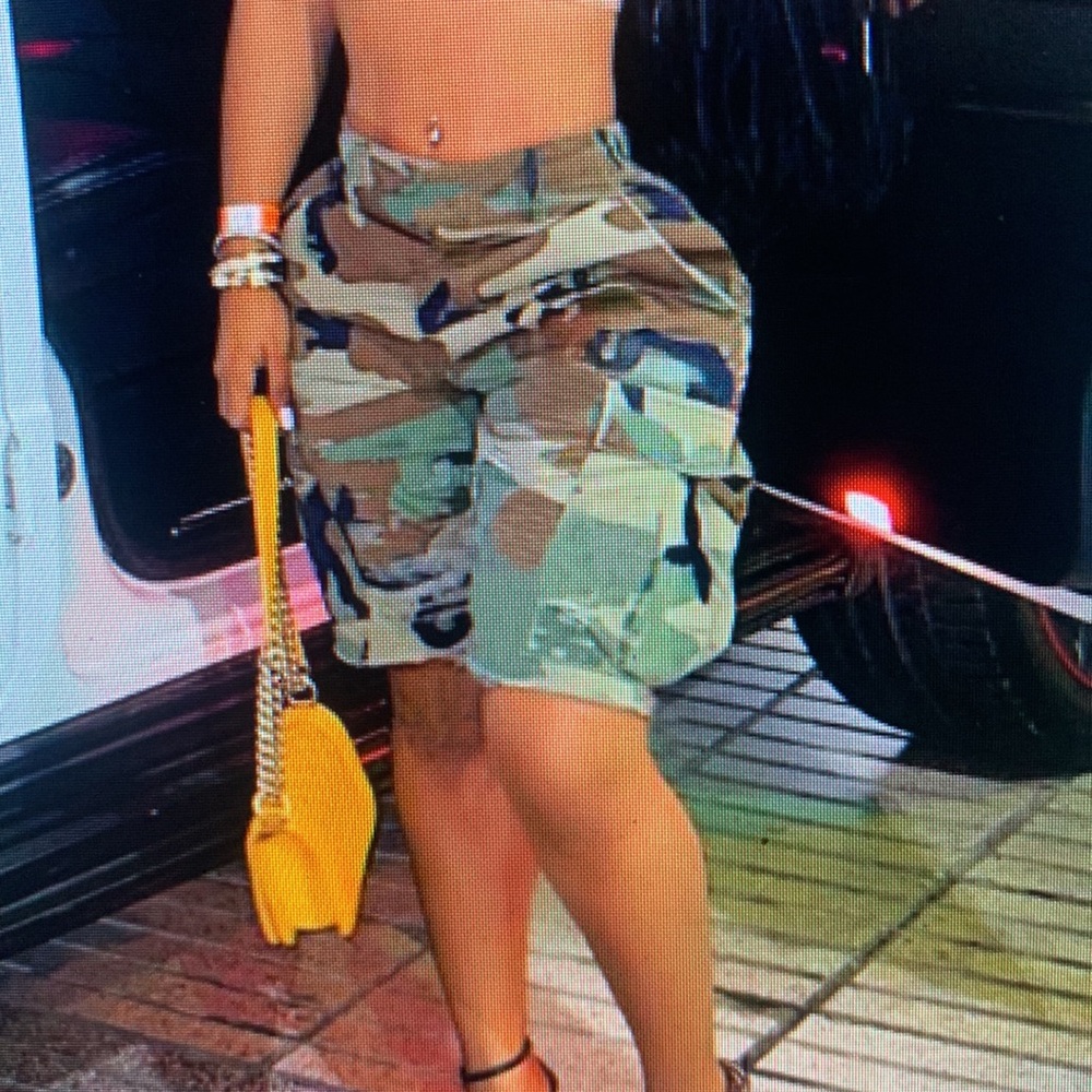 Camo Cargo Shorts for Women - Green Brown Woodland Print